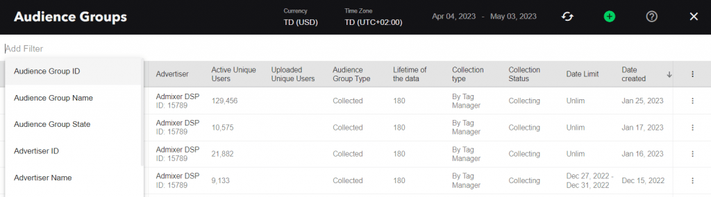 Audience Collection and management