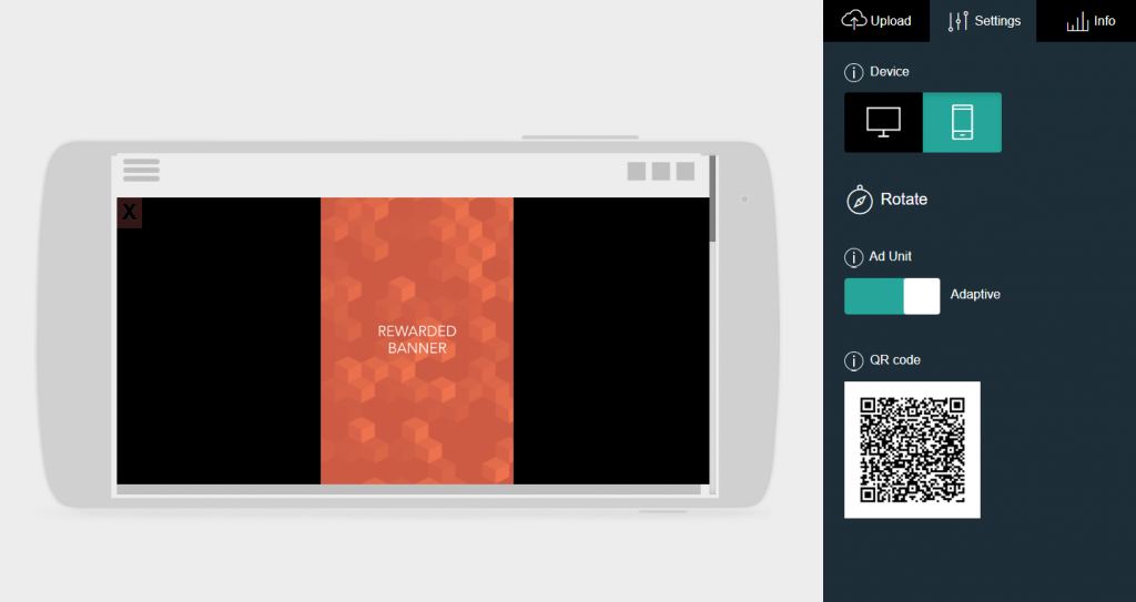 Preview creative in various layouts and environments