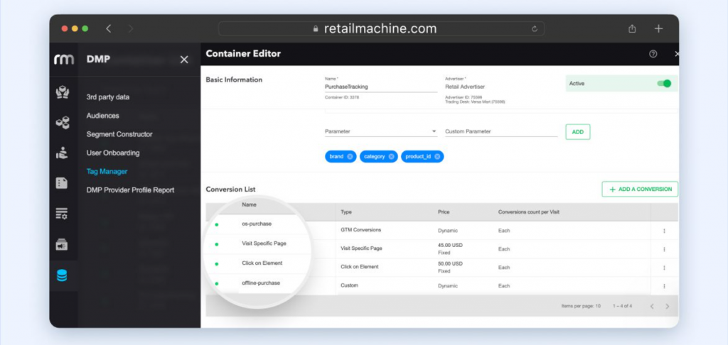 Data collection functionality