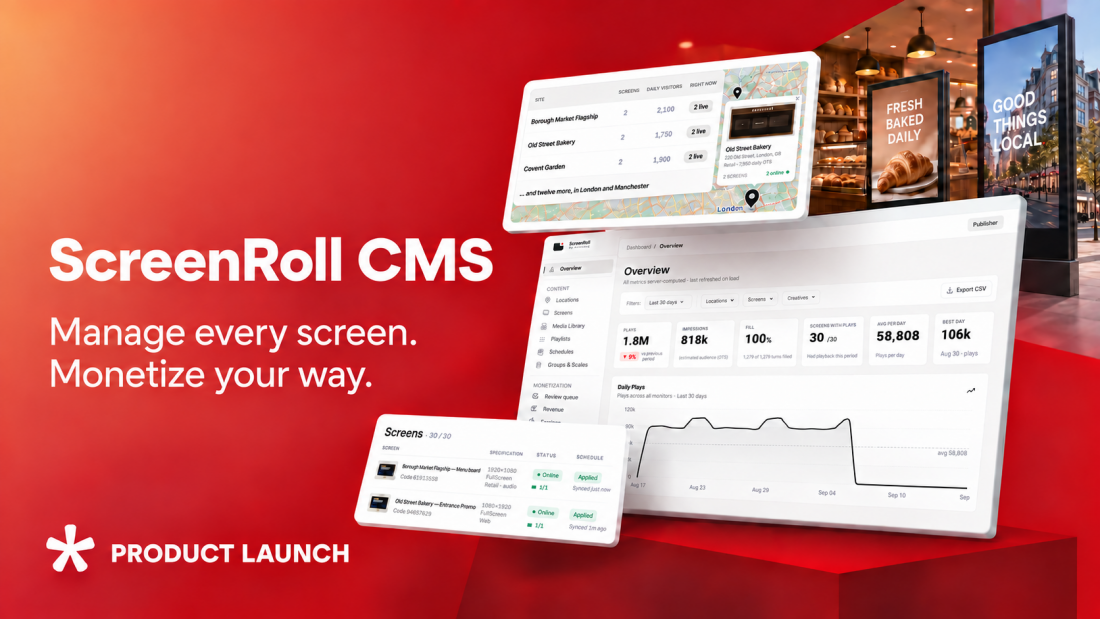 ScreenRoll CMS Launch