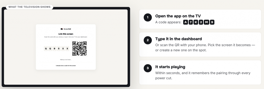 Connecting devices to ScreenRoll CMS