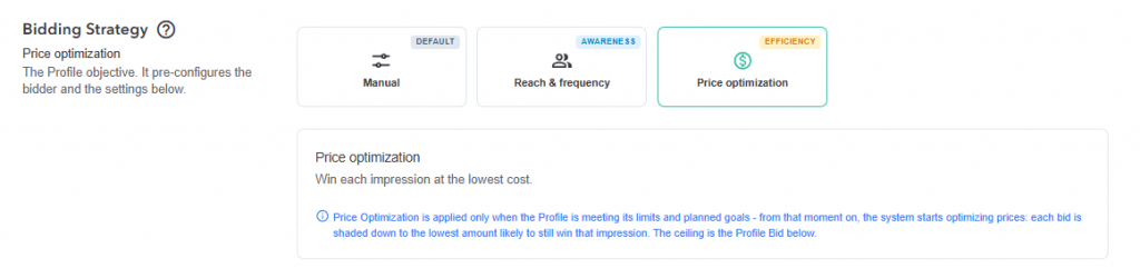 price and optimization bidding strategy